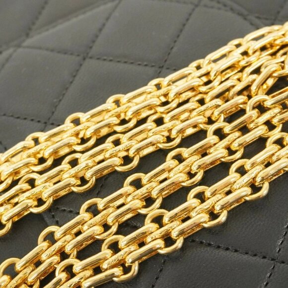 Authentic CHANEL Vintage Classic Double Flap Bag Lambskin Chain Shoulder Purse - Picture 9 of 13
